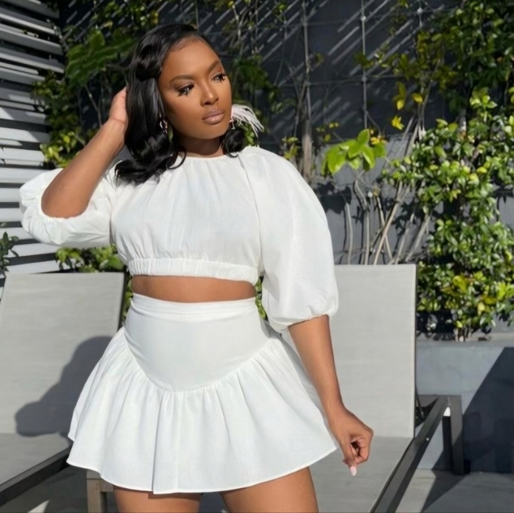 2 piece white outfit